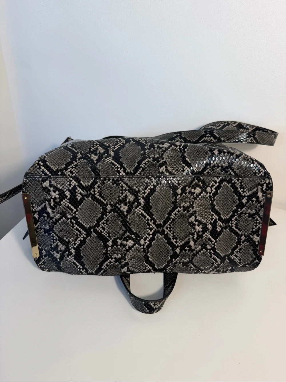 Gianni Bini Snake-Print Black Tote Bag + Pouch included snakeskin oversized bag